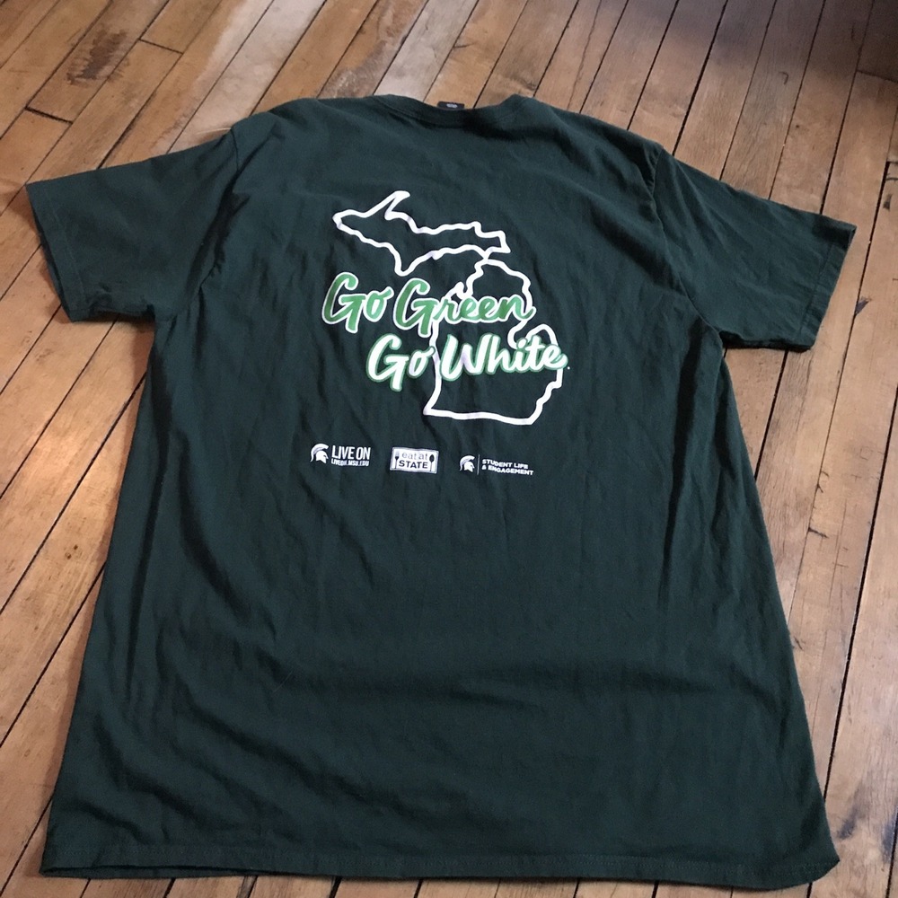 Michigan State Spartans 2XL Green Graphic Tee Shirt - Picture 4 of 5